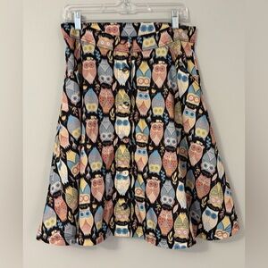Unique Vintage Owl Swing Skirt